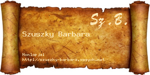 Szuszky Barbara névjegykártya