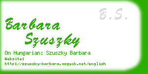 barbara szuszky business card